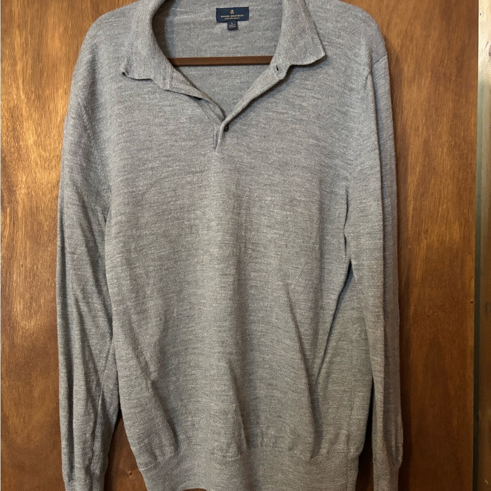 Brooks Brothers V-Neck Gray Sweater